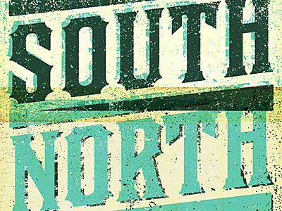 North & South book lettering pencil typography