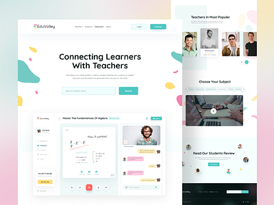 E-Learning Website | EduValley admin clean design clean ui colors course website e learning e learning website edtech education hero page landing page learning platform typography ui ux visual design website