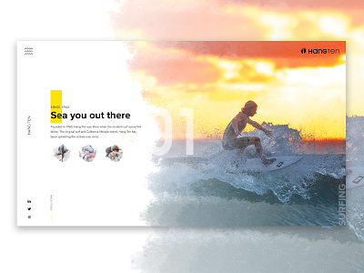 Hang Ten: Landing Page beach clean rebrand surf texture travel ui ux