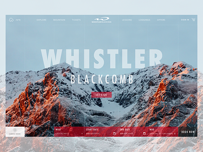 Whistler Blackcomb Landing Page canada design grid landing page mountain peaks ski ui