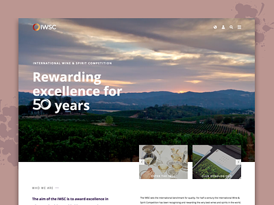 IWSC Redesign adobe banner clean concept design graphicdesign header landing page minimal purple sketch ui ux wine