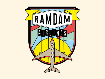 Ramdam Airlines airlines avion blason identity illustration illustrator logo logotype plane ramdam sky vector