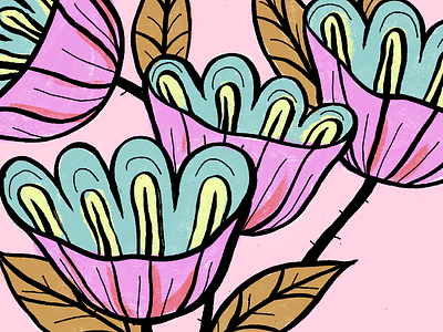 Flowers design drawing drawing ink fleur flower flower illustration illustration ink mural photoshop vegetal