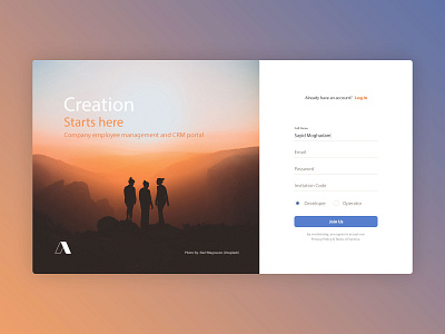 Sign Up Form - CreateWithAdobeXD