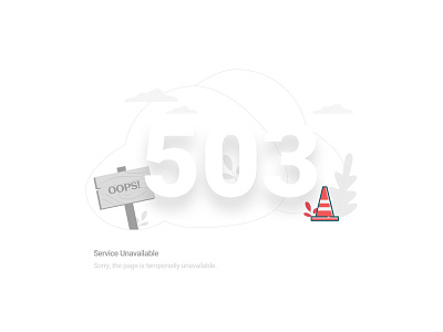 Service Error page - 503 404 503 clean error error page illustration minimal moghadam.pro ui vector