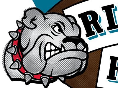 Rivalry on the River logo illustration logo offset