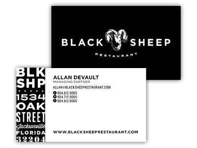 Black Sheep Restaurant Stationary
