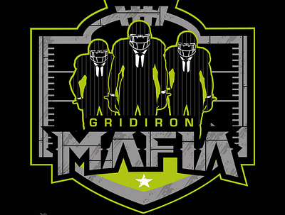 GRIDIRON MAFIA chipdavid design dogwings drawing illustration logo sports graphic vector