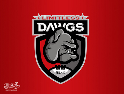 LIMTLESS DAWGS LOGO chipdavid design dogwings drawing football illustration logo sports graphic vector