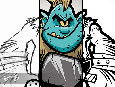 OGRE SKETCH cartoon chipdavid creative design dogwings drawing illustration pickleball skecth sports graphic vector