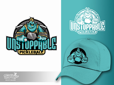 UNSTOPPABLE LOGO cartoon chipdavid creative design dogwings drawing illustration logo ogre pickleball sports graphic vector