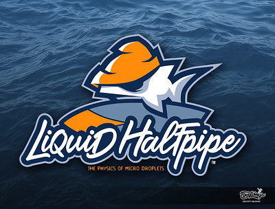 LIQUID HALFPIPE Logo branding cartoonillustration chipdavid creative dogwings drawing icon illustration logo mascot shark surf vector