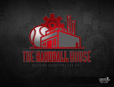 HARDBALL HOUSE LOGO baseball branding chipdavid creative design dogwings drawing logo sports graphic vector
