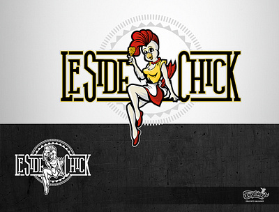 LE SIDE CHICK cartoon chick chipdavid creative design dogwings drawing illustration logo pinup vector