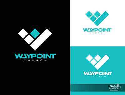 Waypoint logo concepts branding chipdavid church design dogwings drawing logo vector