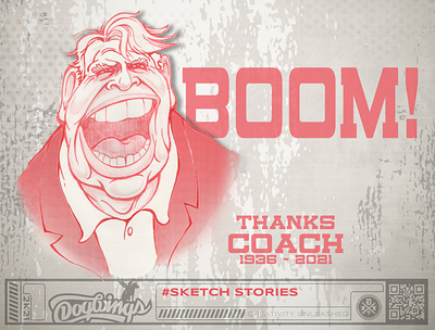 BOOM, Madden tribute cartoon chipdavid coach dogwings drawing football illustration nfl sketch stories