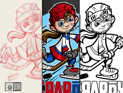 Scrappy - the process cartoon cartoon illustration chipdavid design dogwings drawing hockey illustration logo mascot vector