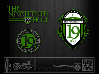19th Hole branding chipdavid design dogwings golf logo restaurant vector