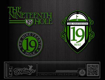 19th Hole branding chipdavid design dogwings golf logo restaurant vector