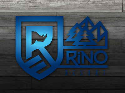 Rino Resort design dogwings logo rhino vector