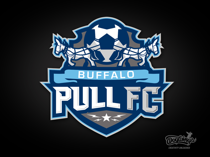 Pull FC team shield design mules sports graphic soccer vector sportslogo logo dogwings