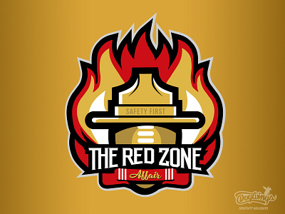 Red Zone Affair branding chipdavid design dogwings fire safety logo ranger hat sports graphic vector