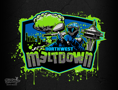 NW MELTDOWN branding chipdavid design dogwings drawing illustration logo paintball photoshop sketch sports graphic team graphic vector