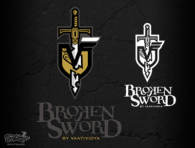 BROKEN SWORD branding chipdavid creative design dogwings drawing illustration logo shield sword vector