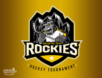 WILD IN THE ROCKIES branding cartoon chipdavid design dogwings drawing hockey illustration logo sports graphic vector