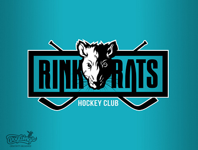 RINK RATS branding chipdavid design dogwings drawing hockey illustration logo rat sports graphic vector