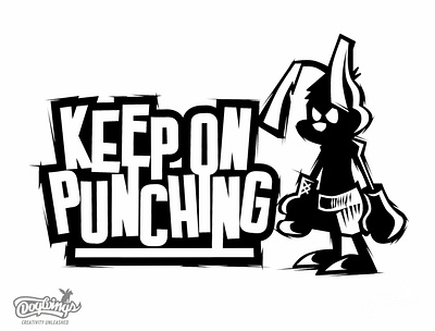 KEEP ON PUNCHING boxer cartoon chipdavid design dogwings drawing illustration logo sports graphic vector