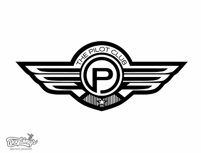 THE PILOT CLUB branding chipdavid creative design dogwings drawing illustration logo vector