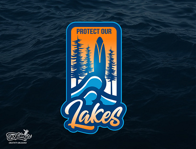 PROTECT OUR LAKES CONCEPT branding chipdavid creative design dogwings drawing illustration lakes logo sports graphic surfboard vector