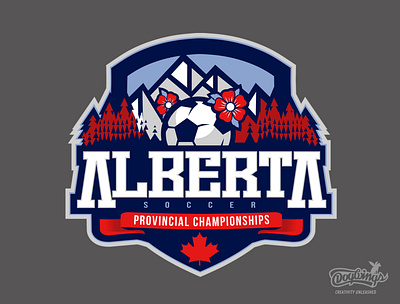 ALBERTA SOCCER branding canada chipdavid creative design dogwings drawing illustration logo maple leaf soccer sports graphic vector