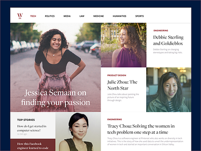 Finding Female Role Models Desktop design desktop diversity feminism grid tech ux web website