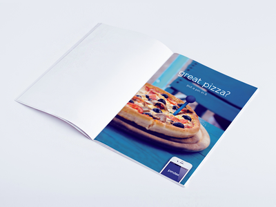 Pindex Marketing Concept advert advertising app blue bookmark map pin pizza press print social