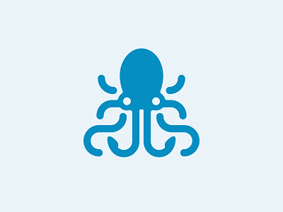 Blue Octo logo design animal blue bold brand icon line logo octopus sea stroke symbol thin
