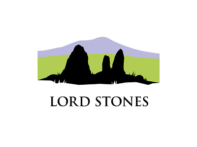 Lord Stones landmark logo black brand earth england green identity landmark landscape logo purple rock stone