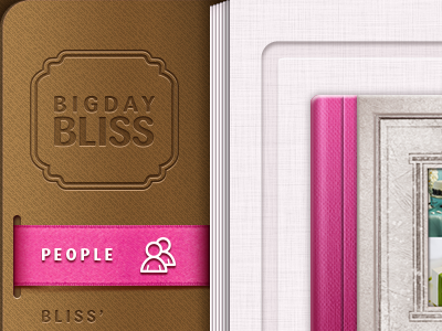 Big Day Bliss - Menu album app big day bliss book canvas company design howe icon iphone letterpress paper photo ribbon search texture ui wedding will will howe