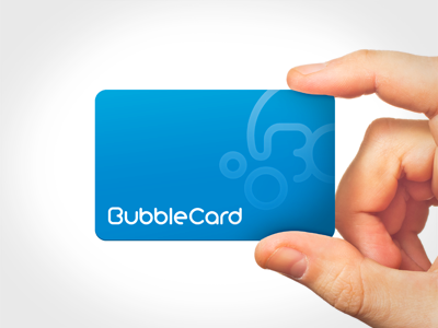 The Bubble Card - The Card blue bubble card cyan discount spot spotuv uv voucher white