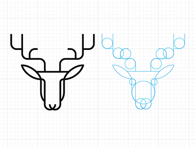 Antler Logo abstract animal antler black brand circle curve cyan deer geometric geometry grid guide guideline horn keyline line logo mammal moose reindeer roe shape simple stag vector zoo