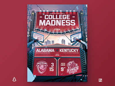 Basketball Flyer Template College Playoffs Template advertising all american basketball college basketball combine contest draft final four flyer hoops photoshop playground playoffs poster promotion streetball template tournament