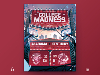 Basketball Flyer Template College Playoffs Template