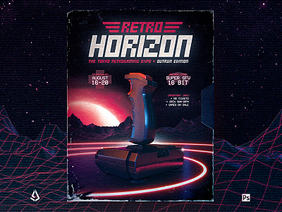 Retro Gaming Flyer Classic Game Room Template 1980s 80s arcade flyer game gamepad joystick neon nintendo poster retro gaming retrogaming retrowave sci fi sega shmups synthwave template vhs vintage