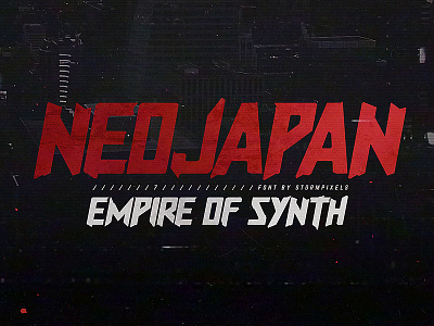 NeoJapan - Distressed Future Cyberpunk Font V1 cd coarse concept art cover cyberpunk font harsh headers letters metal music poster retro retrowave rugged synthwave