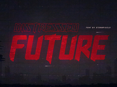 Distressed Future Cyberpunk Font V1 cd coarse concept art cover cyberpunk font harsh headers letters metal music poster retro retrowave rugged synthwave