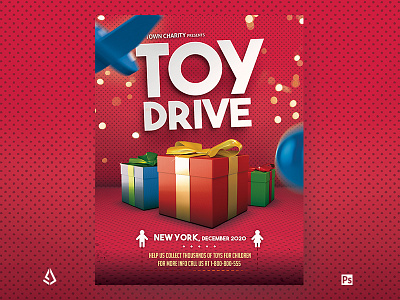 Toy Drive Flyer Holiday Donations Template