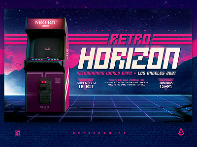 Retro Gaming Flyer Arcade Cabinet Template