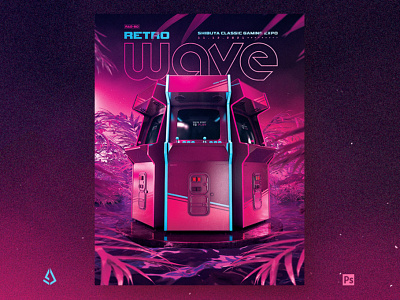 Retro Gaming Flyer 80s Synthwave World 80s arcade arcade cabinet electro flyer gamers gaming indie layout mock up retro gaming retrogaming synthwave template vapor wave vhs video games