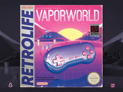 Retrowave Flyer v4 Retrogaming Game Boy Cover